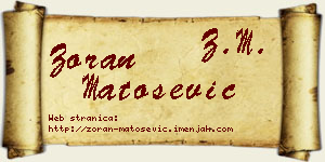 Zoran Matošević vizit kartica